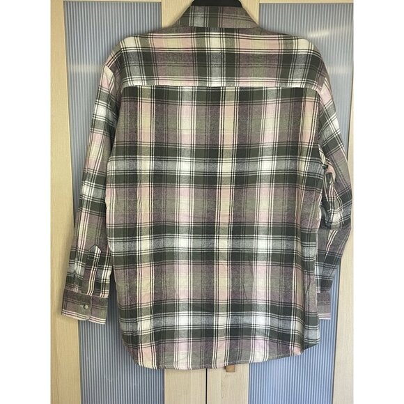 Women's Old Navy Plaid Shirt Sz M The Boyfriend Button-Up Casual Travel Travel - Picture 4 of 4